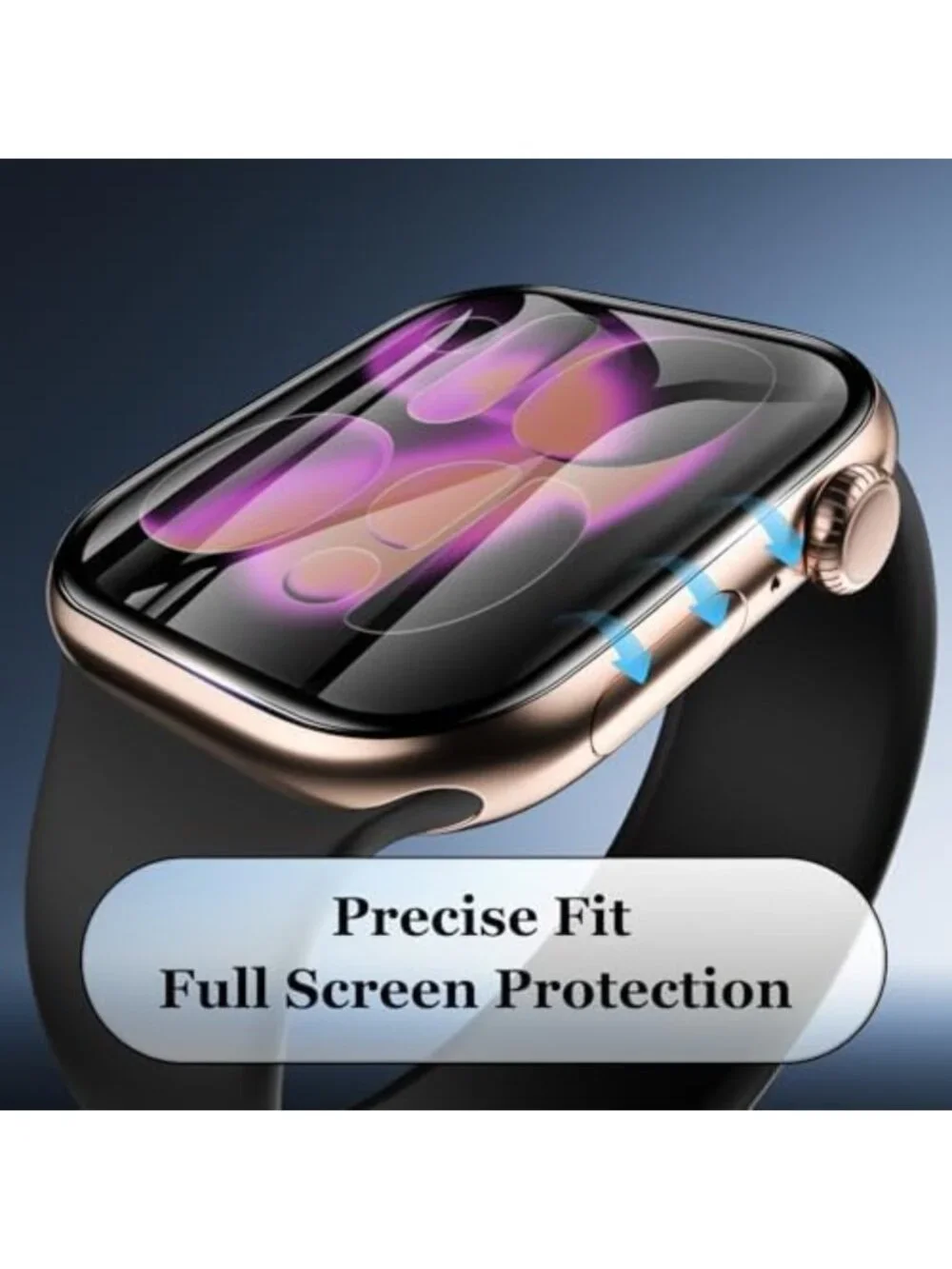 2 Pack Tempered Glass Screen Protector for Apple Watch 10/11, Full Coverage
